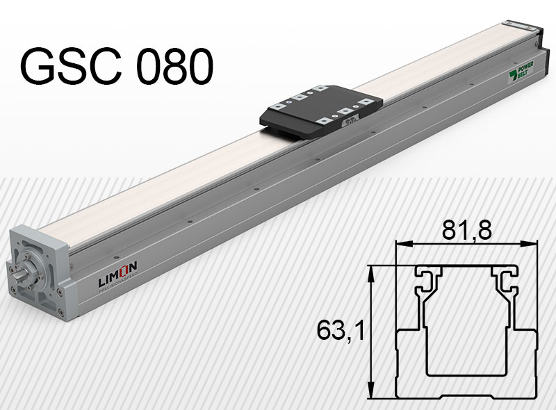 Linearna jedinica GSC 080<br />Najveće opterećenje 3-50kg**<br />Hid: 50-1050mm